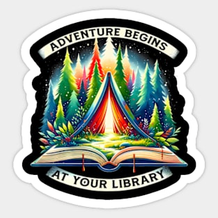 Adventure Begins At Your Library Outdoor Activities Reading Sticker